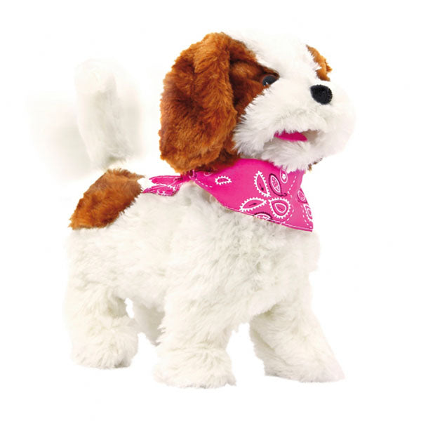 CANE PELUCHE BIANCO MARRONE RADIOCOMANDATO LUCKY RC OSSO RADIO SUONI KIDS